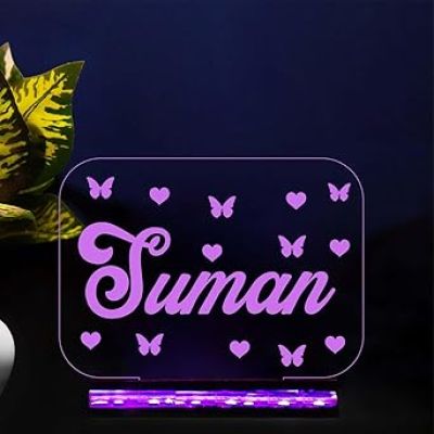 3D Illusion Personalized LED Table Lamp with 16 Color Changing Light & Remote Control  Customized Name Lamp for Couple Gift Anniversary, Wedding, Marriage, Valentine Day